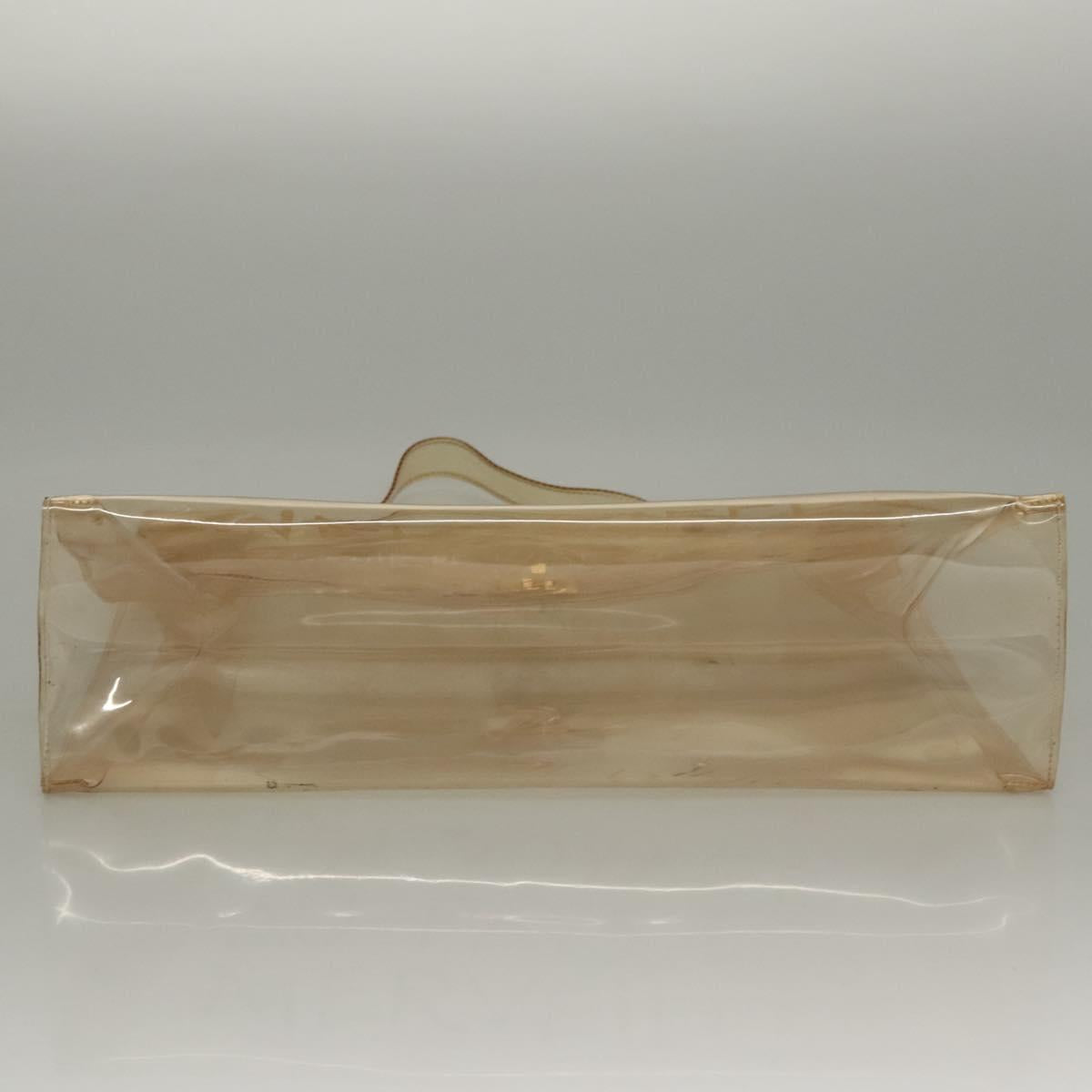 HERMES Vinyl Kelly Hand Bag Vinyl Clear Auth fm4479