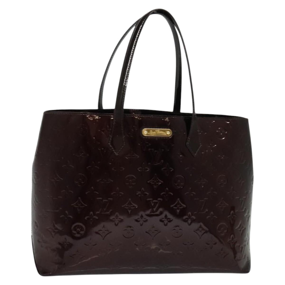 LOUIS VUITTON Monogram Vernis Wilshire MM Bag Rouge Favist M91646 LV Auth fm4498
