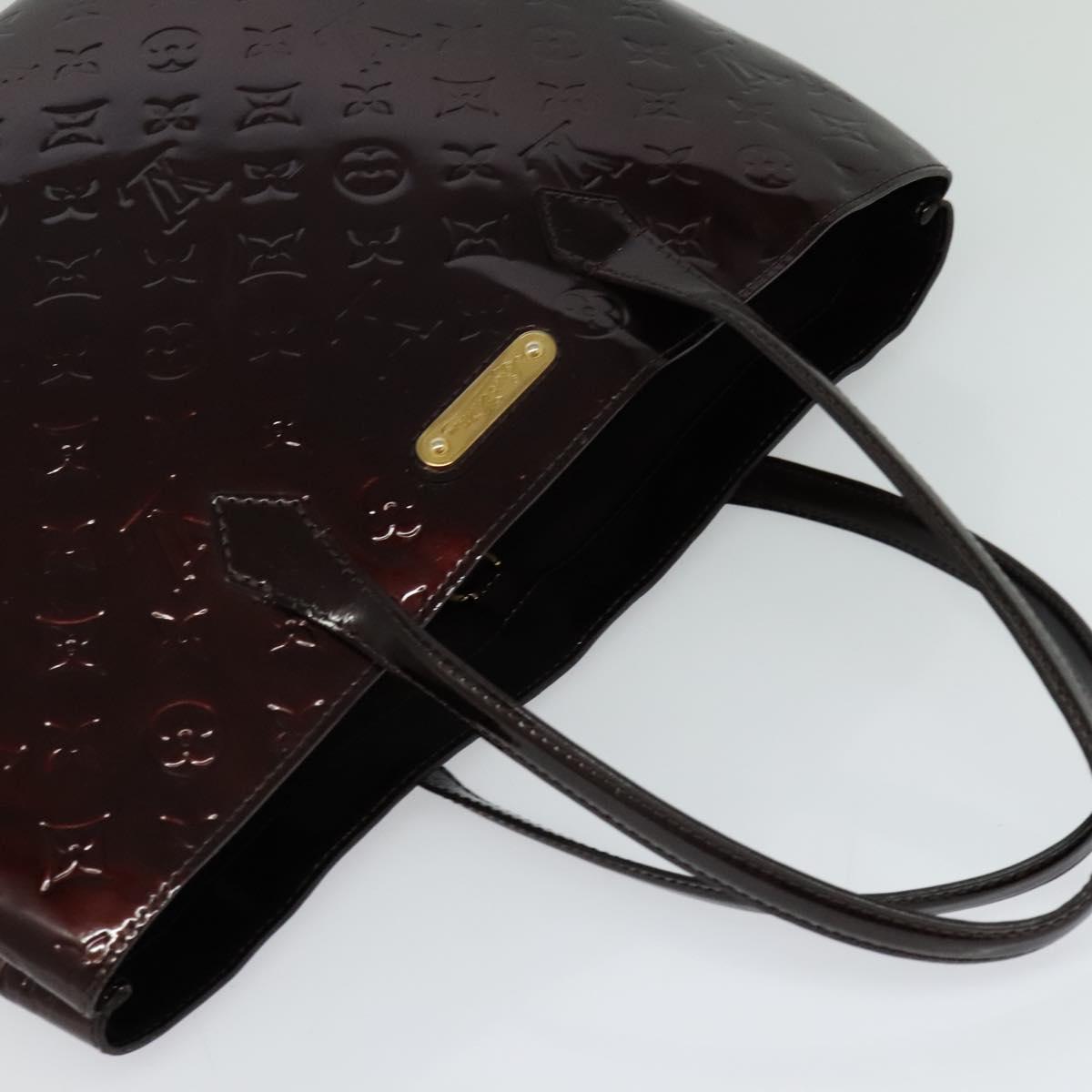 LOUIS VUITTON Monogram Vernis Wilshire MM Bag Rouge Favist M91646 LV Auth fm4498