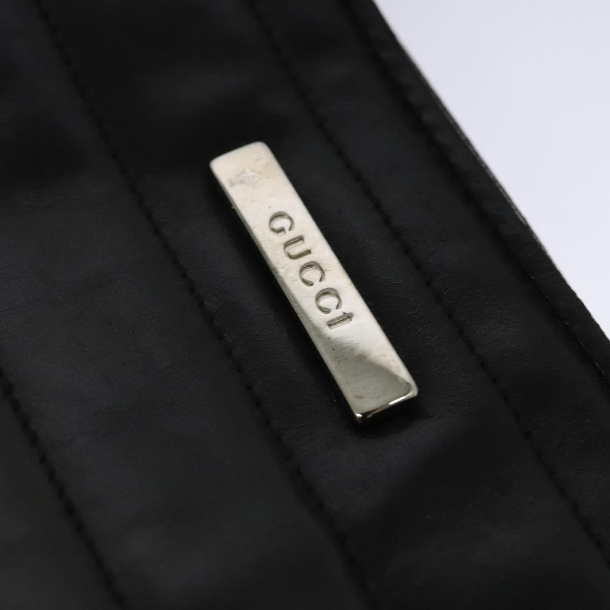 GUCCI Hand Bag Leather Black Auth fm4522