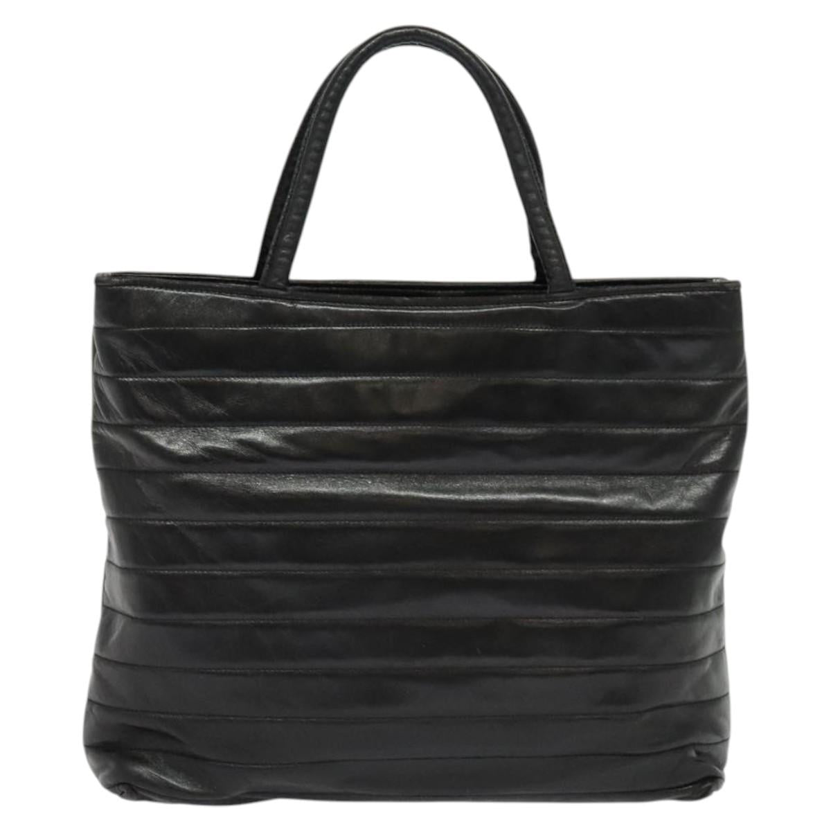 GUCCI Hand Bag Leather Black Auth fm4522