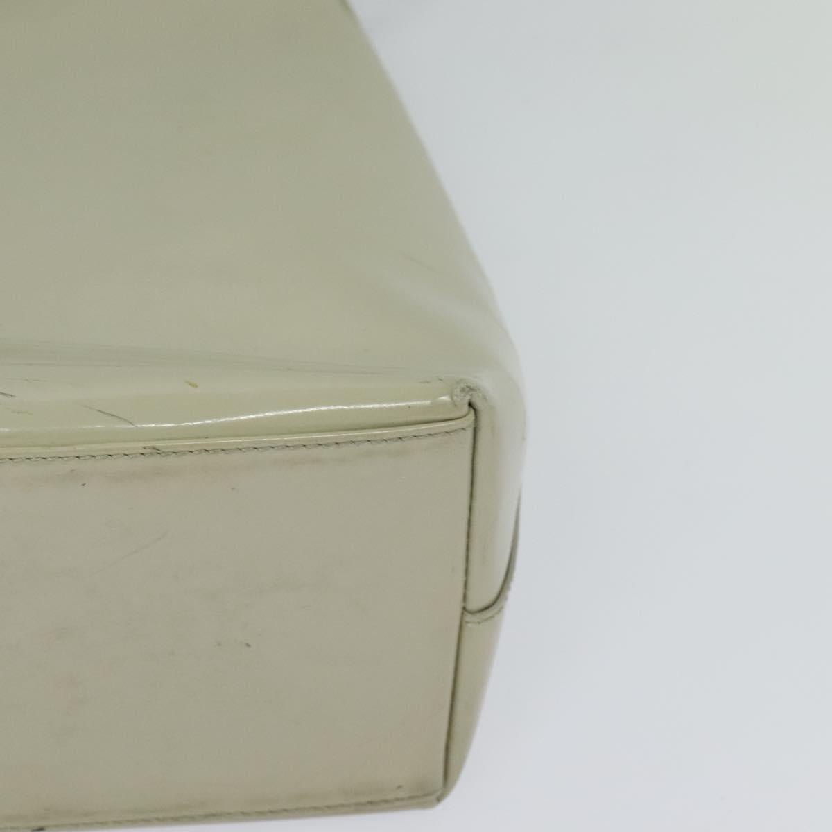 GUCCI Bamboo Shoulder Bag Patent leather Beige 001 2058 3007 Auth fm4523