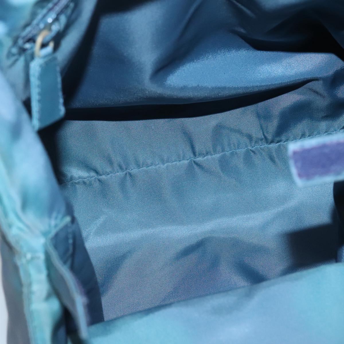 PRADA Hand Bag Nylon plastic Light Blue Silver clear Auth fm4546