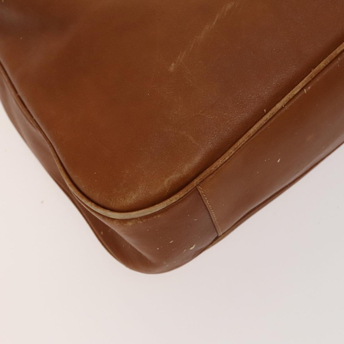GUCCI Bamboo Shoulder Bag Leather Brown Gold 001 14 1577 Auth fm4551