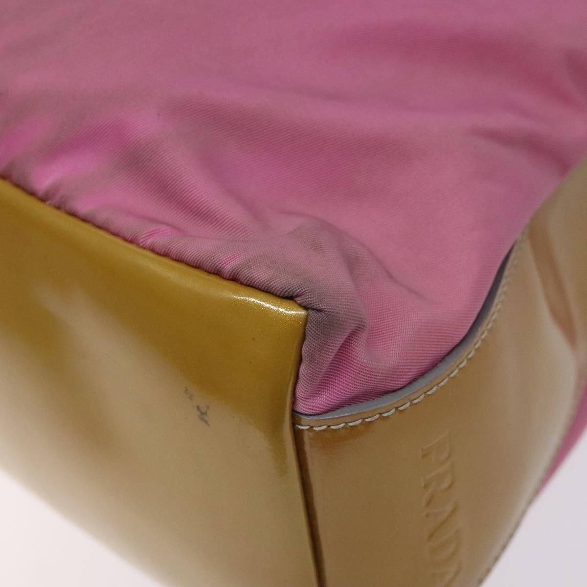 PRADA Shoulder Bag Nylon Pink Silver Auth fm4561