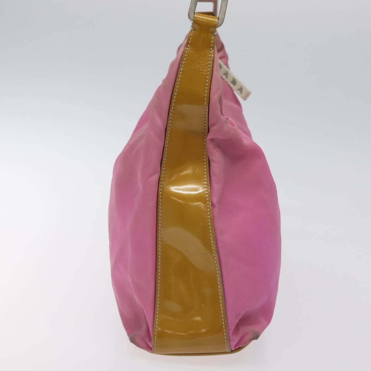 PRADA Shoulder Bag Nylon Pink Silver Auth fm4561