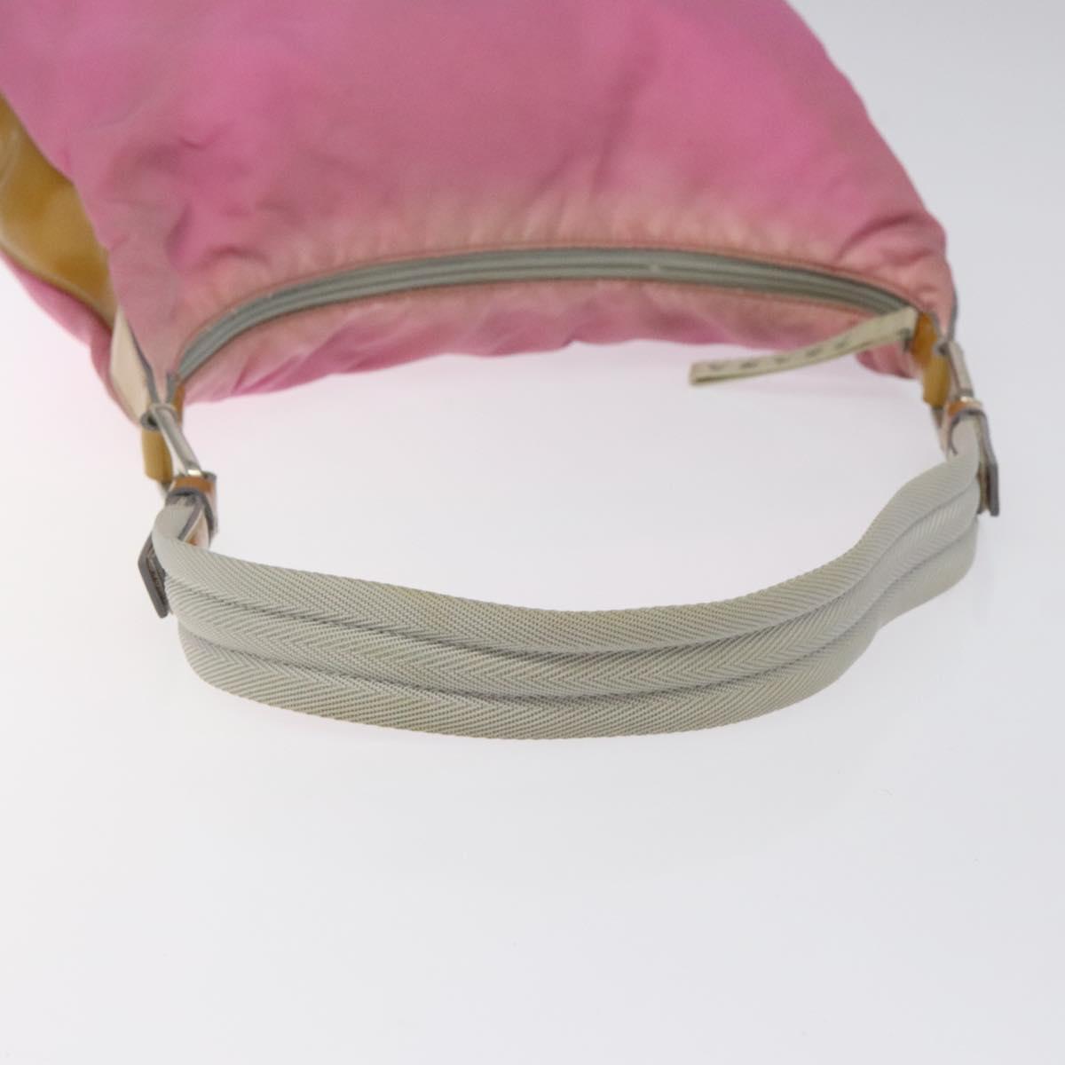 PRADA Shoulder Bag Nylon Pink Silver Auth fm4561