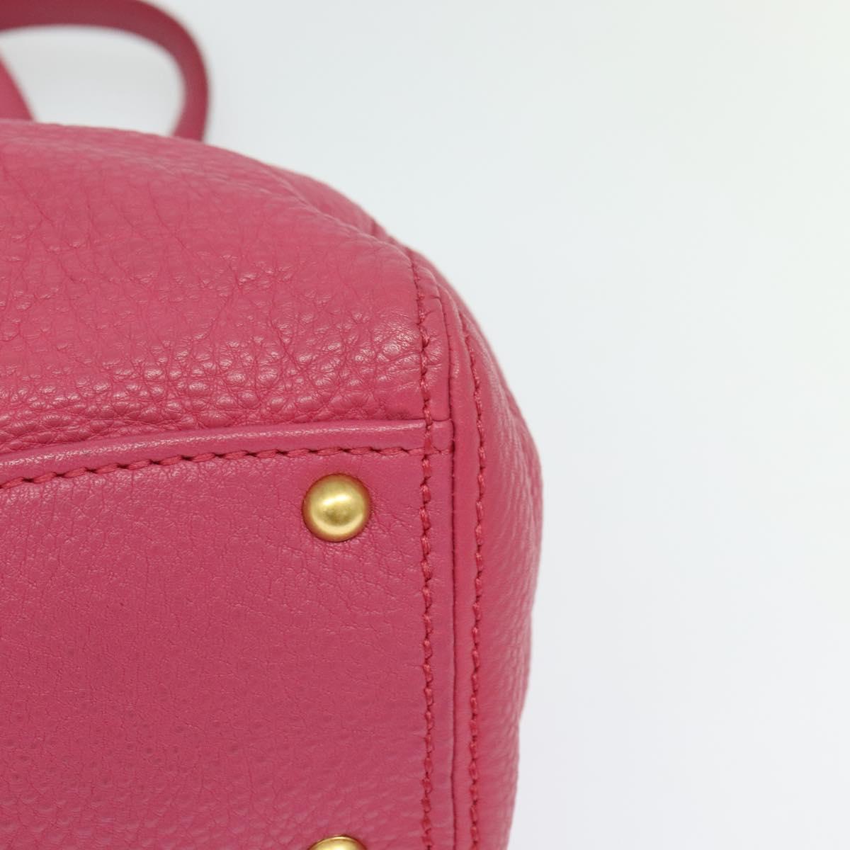 Miu Miu Vittello Caribbean Hand Bag Leather 2way Pink Gold Auth fm4567