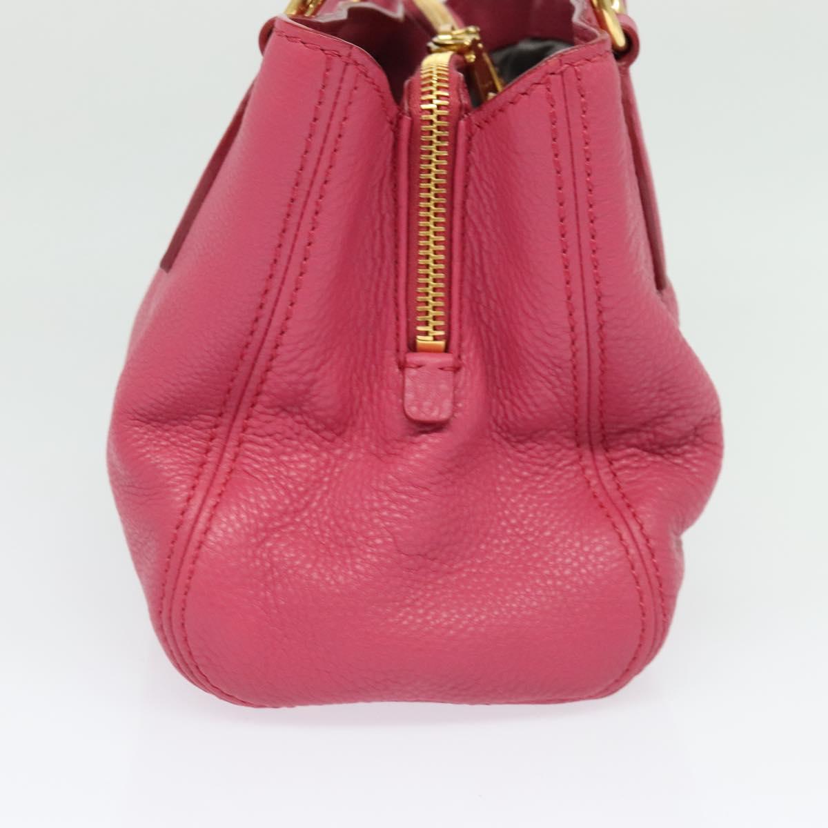 Miu Miu Vittello Caribbean Hand Bag Leather 2way Pink Gold Auth fm4567