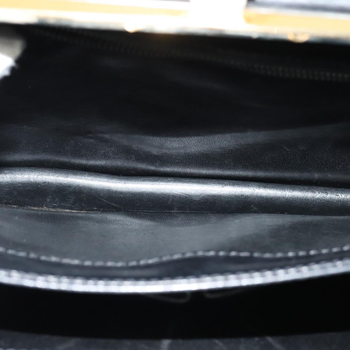 CELINE Shoulder Bag Leather Black Gold Auth fm4568