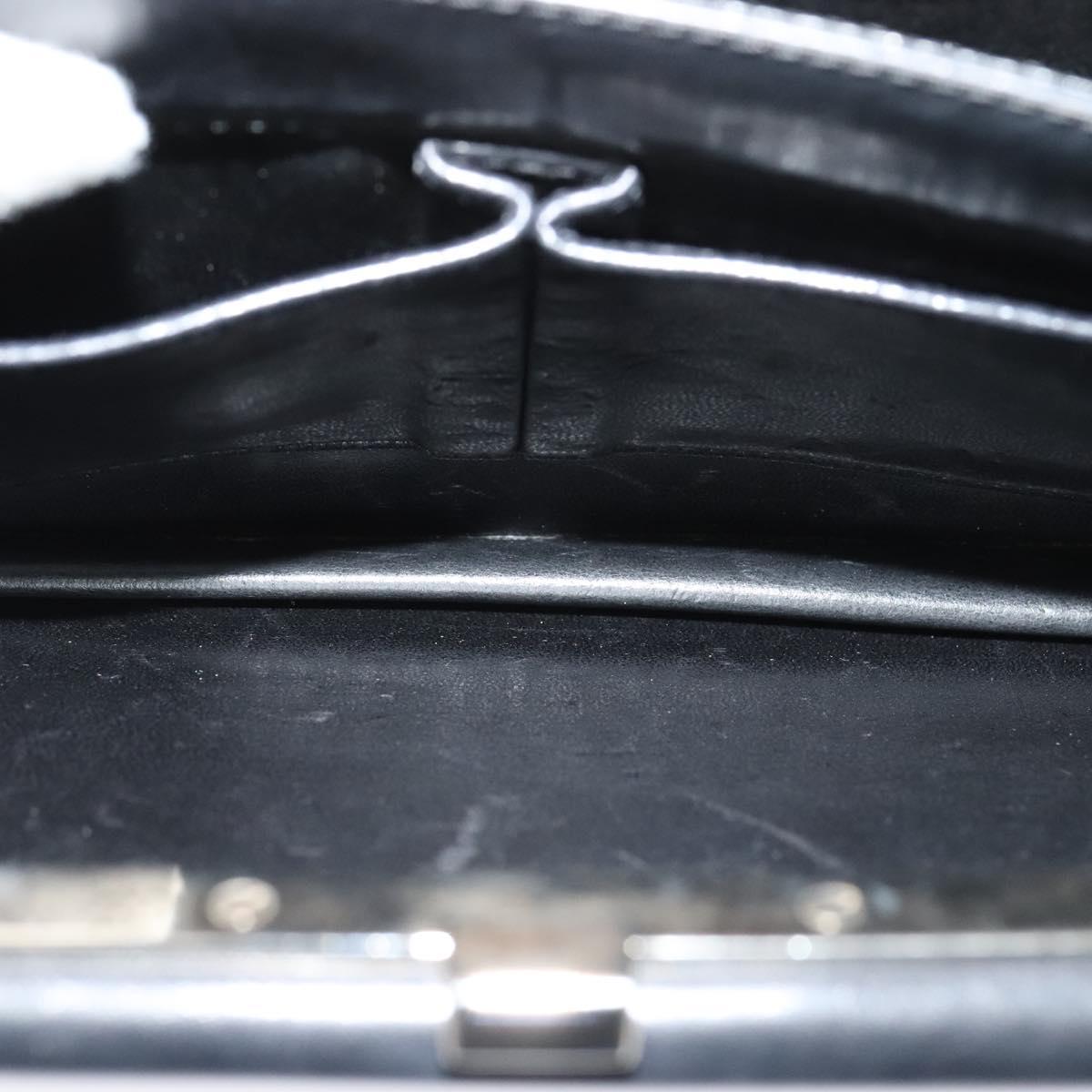 CELINE Shoulder Bag Leather Black Gold Auth fm4568