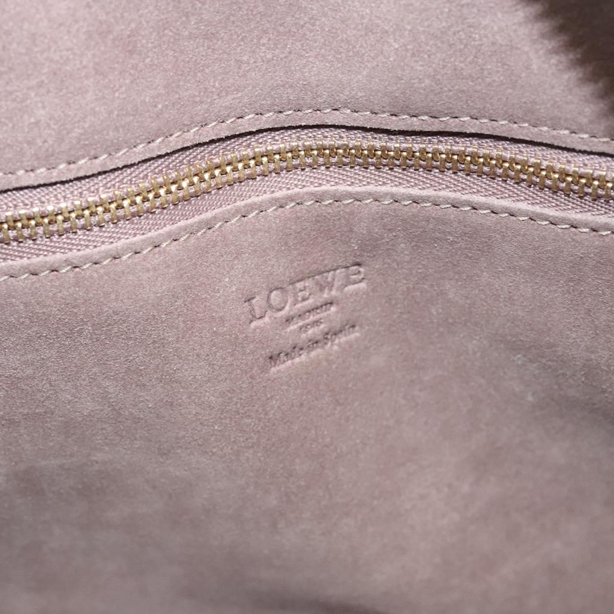 LOEWE Anagram Amazona 28 Hand Bag Leather Light Blue Gold Auth fm4572