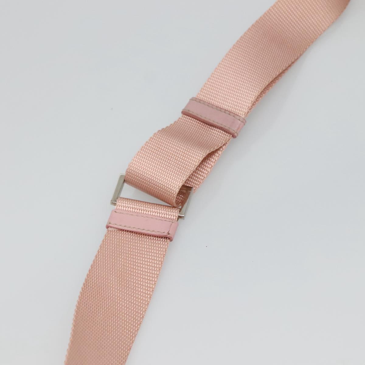 PRADA Shoulder Bag Nylon Pink Silver Auth fm4604