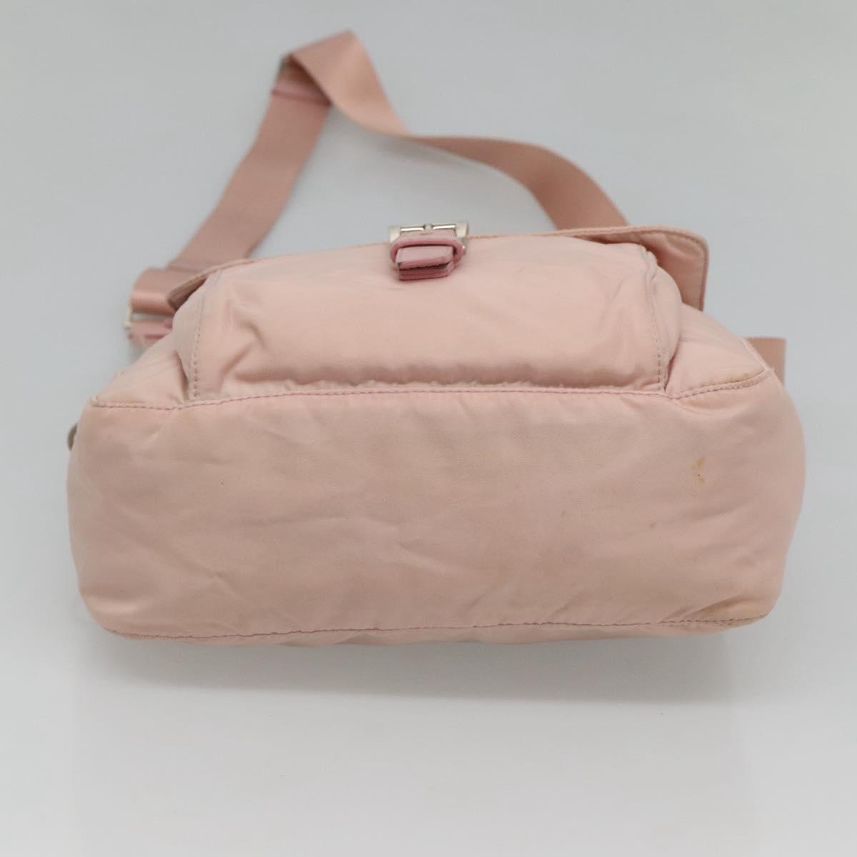 PRADA Shoulder Bag Nylon Pink Silver Auth fm4604