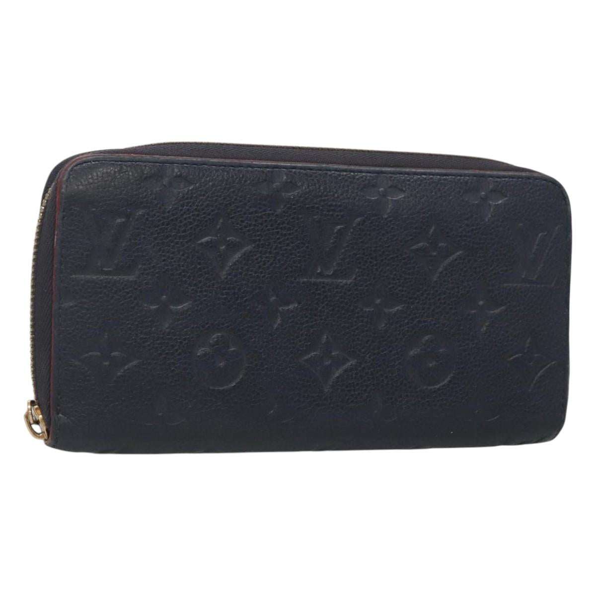 LOUIS VUITTON Empreinte Zippy Wallet Navy Marine Rouge M62121 LV Auth fm4618