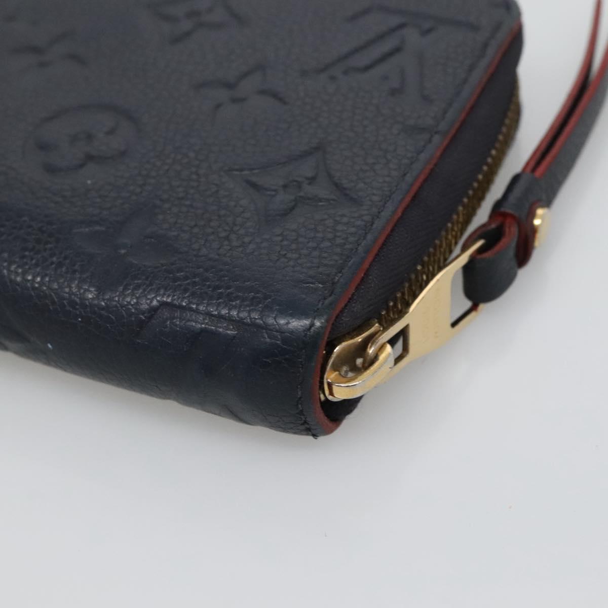 LOUIS VUITTON Empreinte Zippy Wallet Navy Marine Rouge M62121 LV Auth fm4618