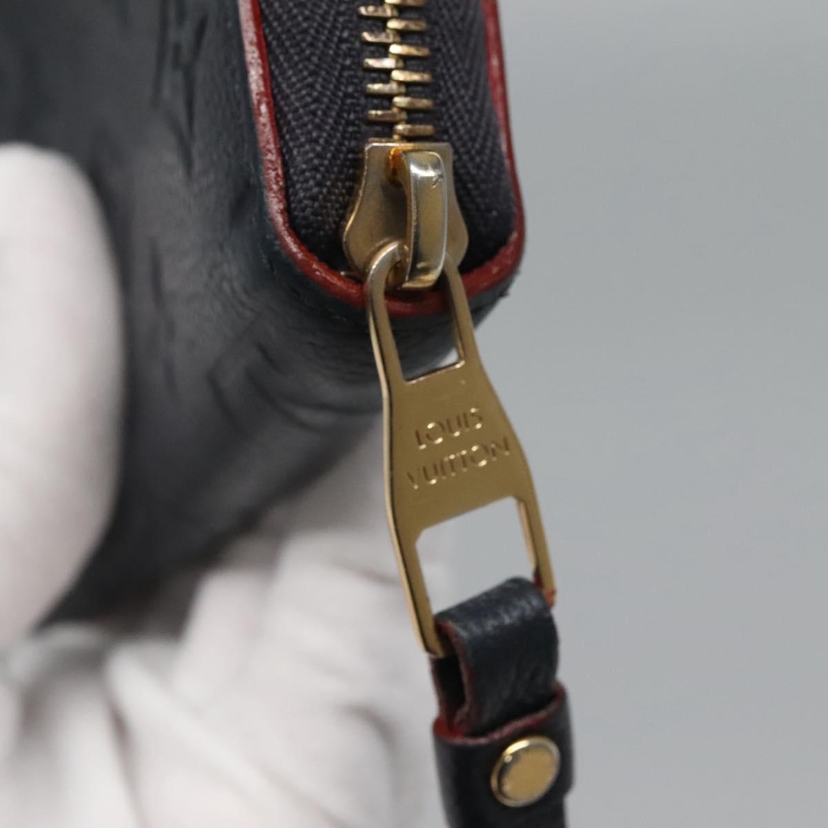 LOUIS VUITTON Empreinte Zippy Wallet Navy Marine Rouge M62121 LV Auth fm4618