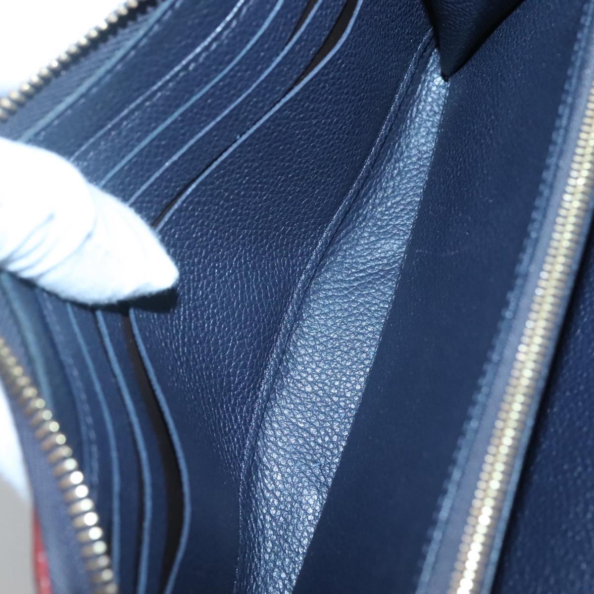 LOUIS VUITTON Empreinte Zippy Wallet Navy Marine Rouge M62121 LV Auth fm4618