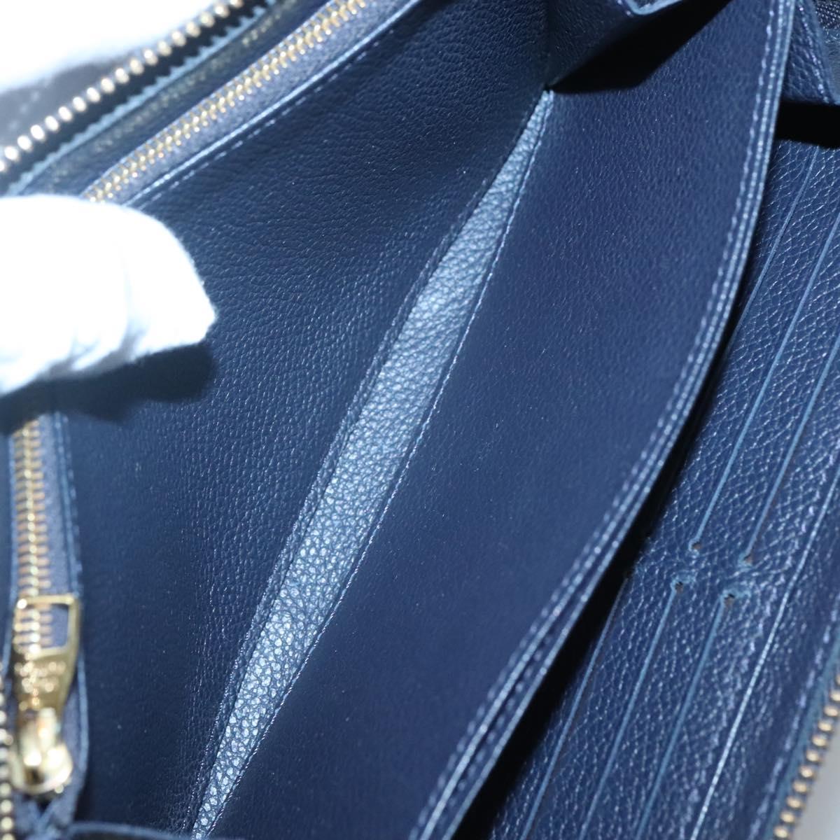 LOUIS VUITTON Empreinte Zippy Wallet Navy Marine Rouge M62121 LV Auth fm4618