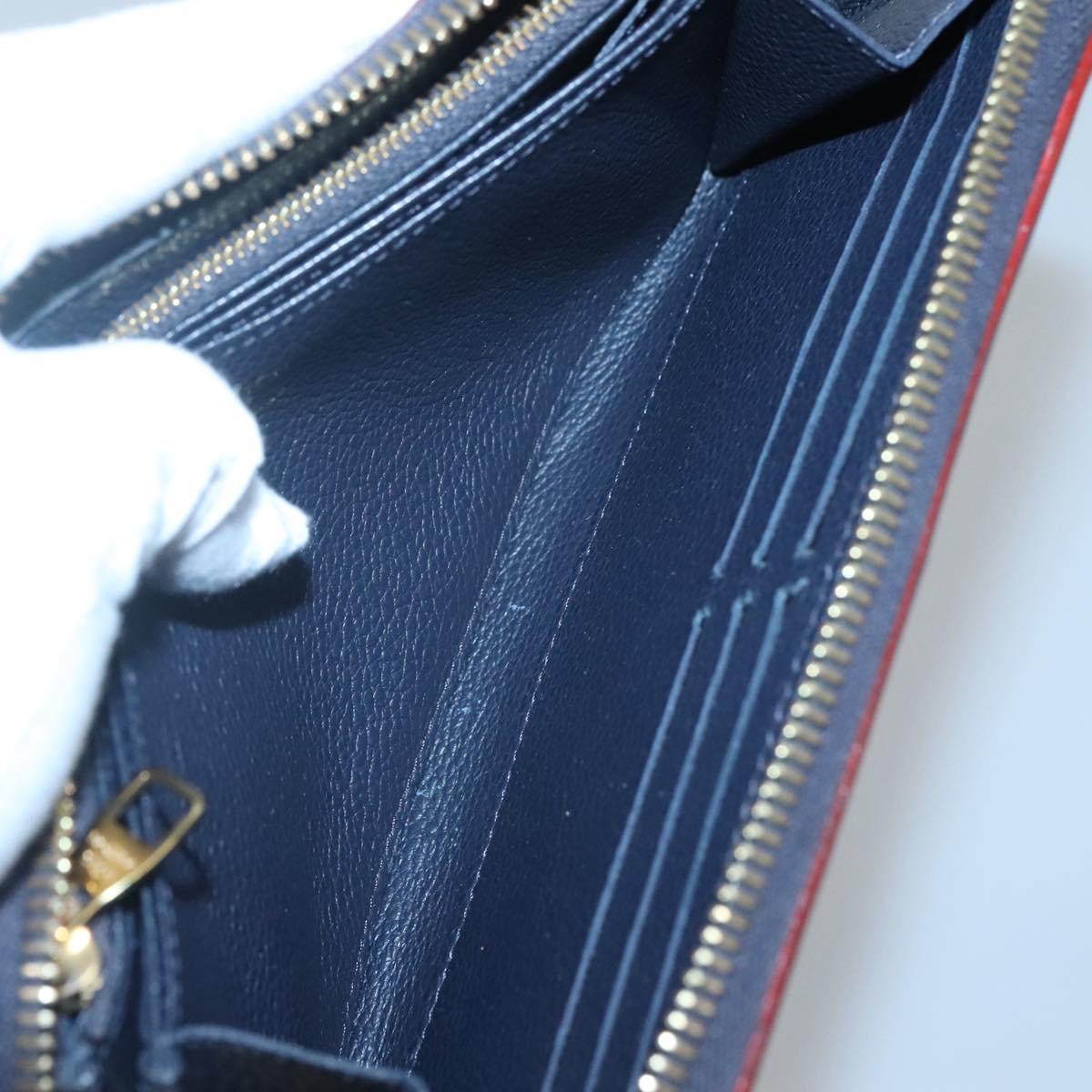 LOUIS VUITTON Empreinte Zippy Wallet Navy Marine Rouge M62121 LV Auth fm4618