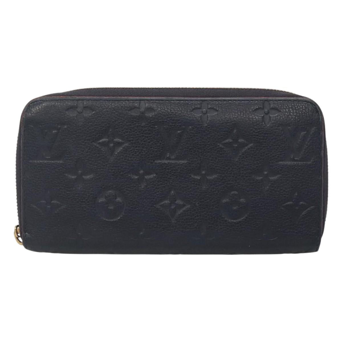 LOUIS VUITTON Empreinte Zippy Wallet Navy Marine Rouge M62121 LV Auth fm4618