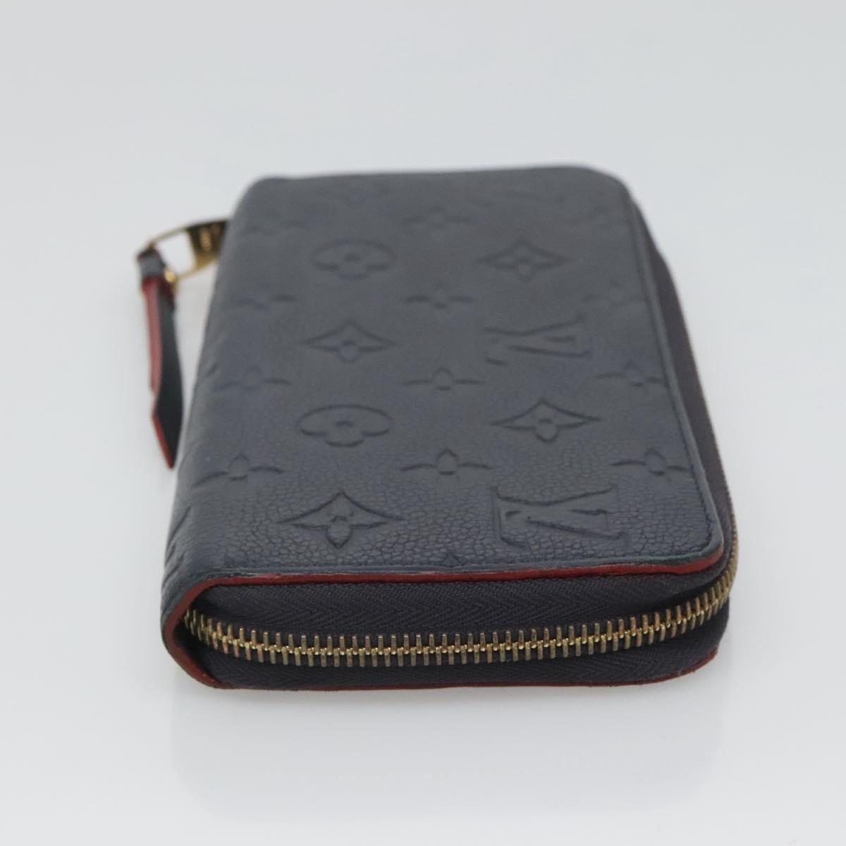 LOUIS VUITTON Empreinte Zippy Wallet Navy Marine Rouge M62121 LV Auth fm4618