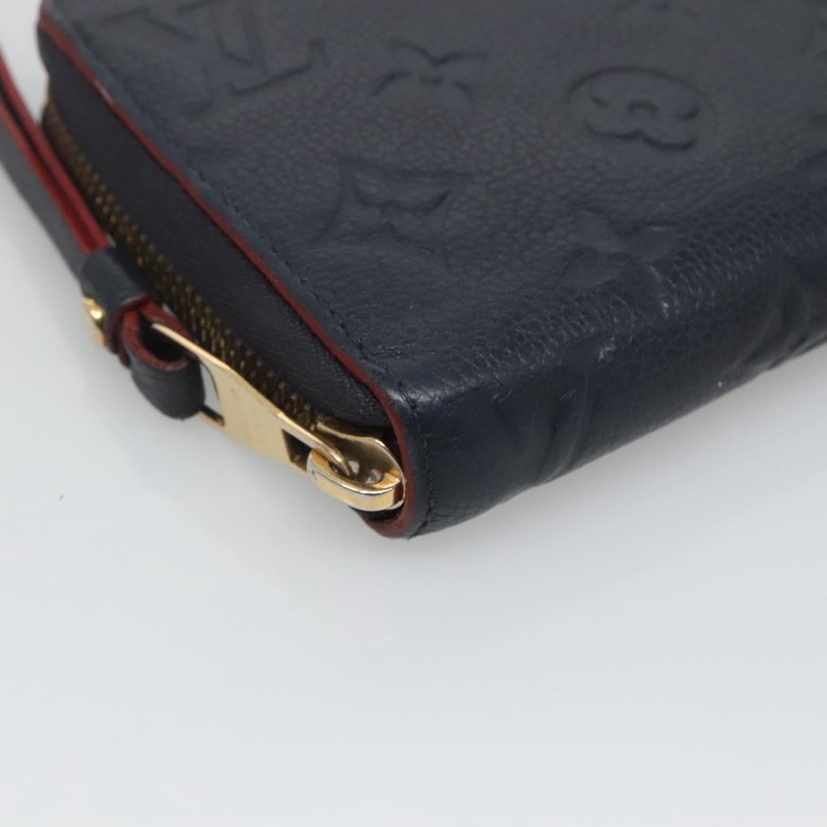 LOUIS VUITTON Empreinte Zippy Wallet Navy Marine Rouge M62121 LV Auth fm4618