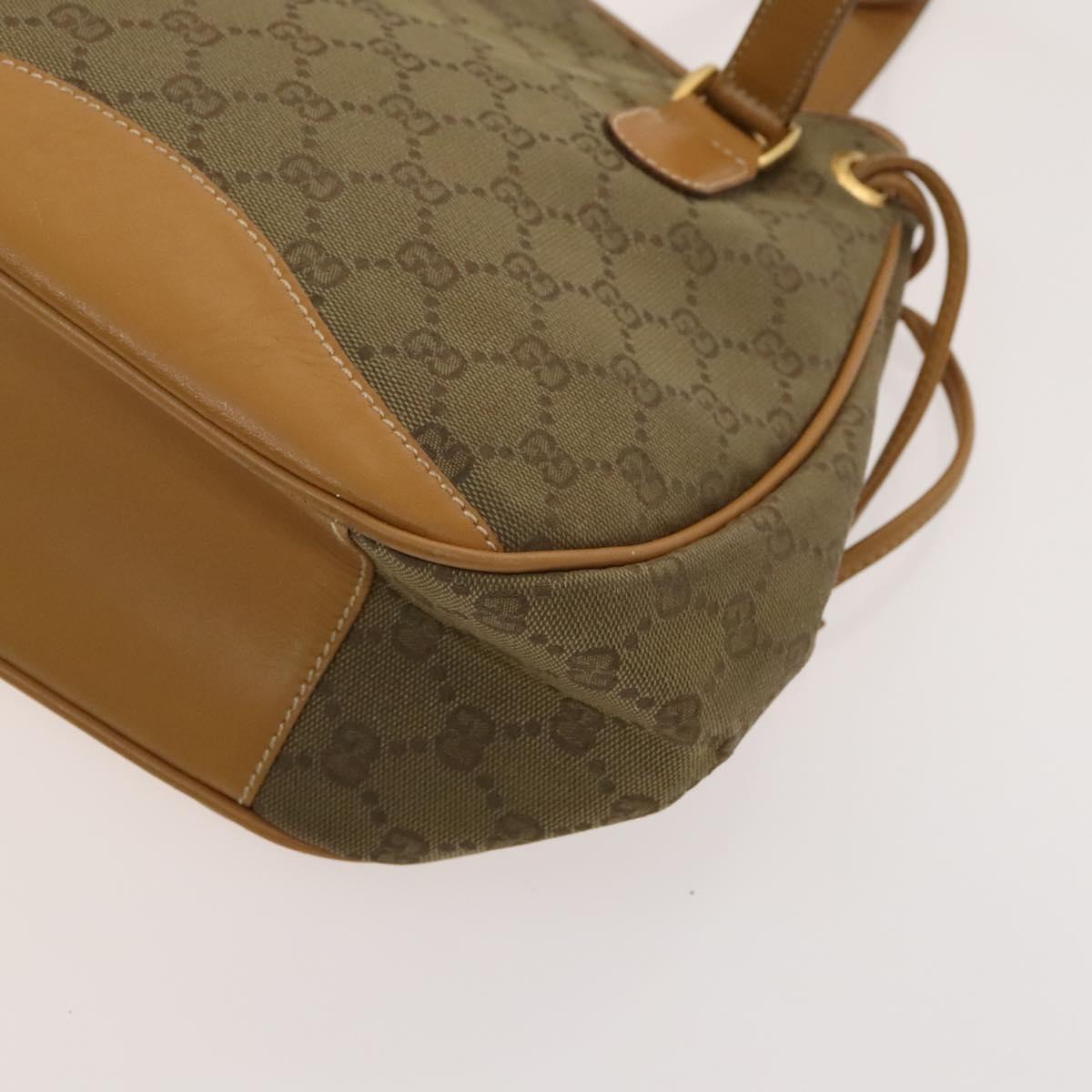 GUCCI GG Canvas Hand Bag 2way Beige Gold 000 3444 0282 Auth fm4624