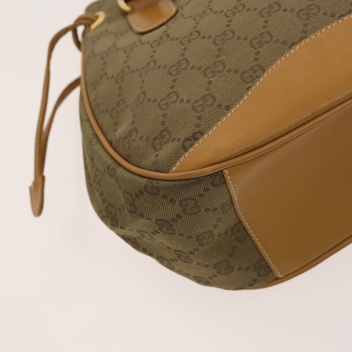 GUCCI GG Canvas Hand Bag 2way Beige Gold 000 3444 0282 Auth fm4624
