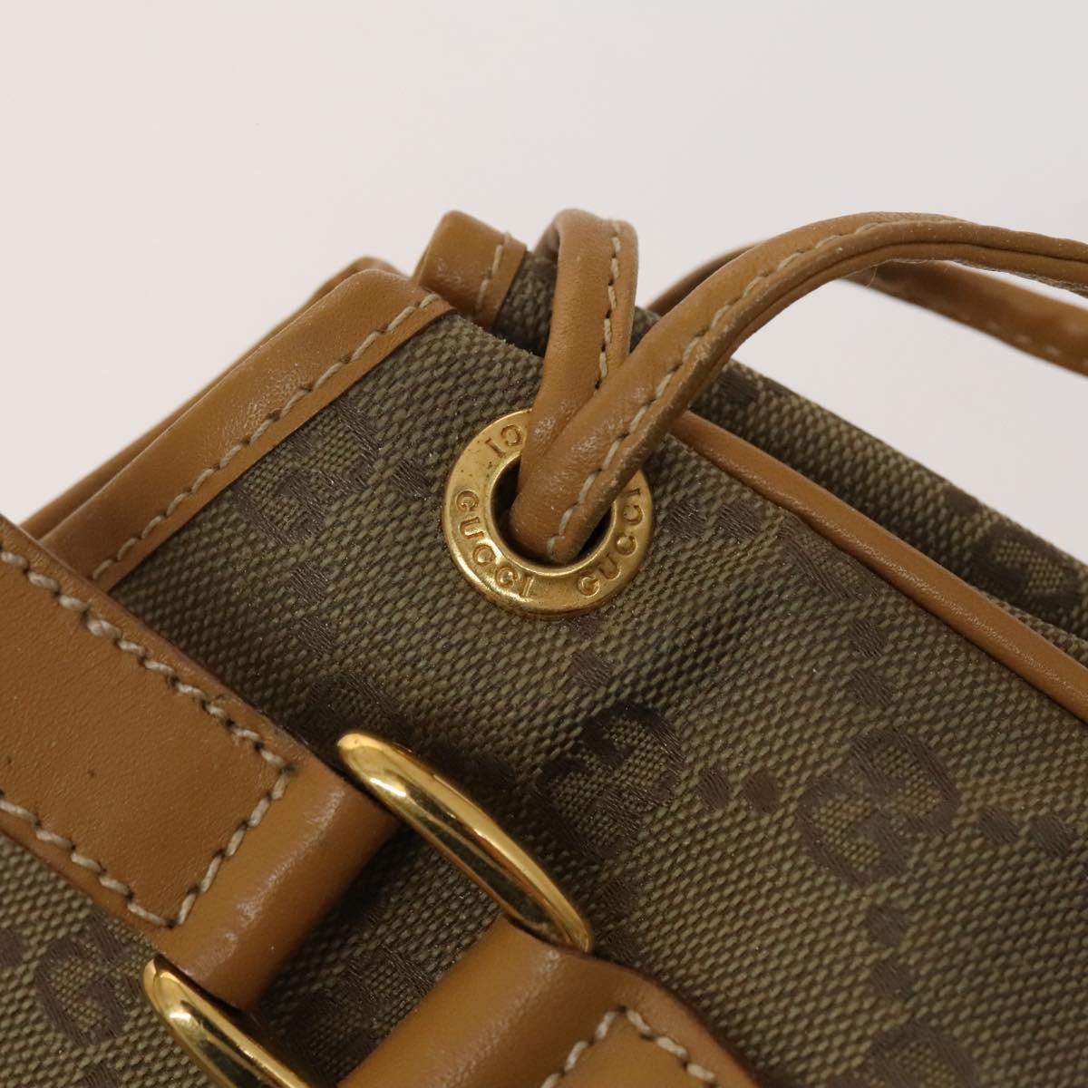 GUCCI GG Canvas Hand Bag 2way Beige Gold 000 3444 0282 Auth fm4624