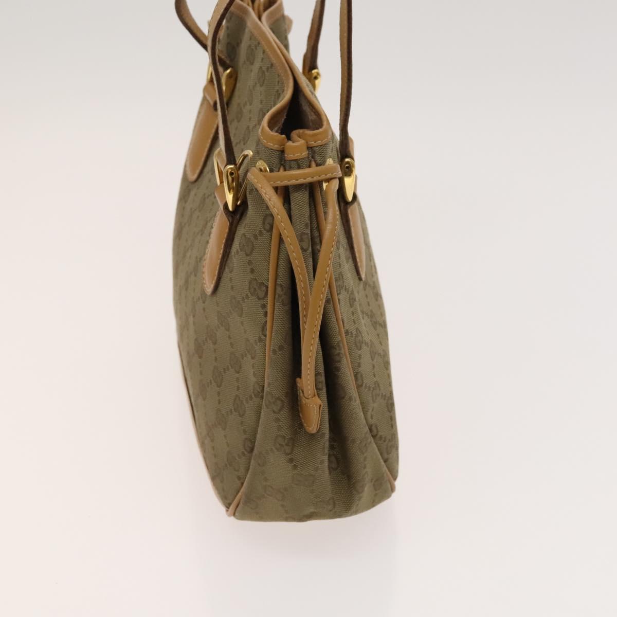 GUCCI GG Canvas Hand Bag 2way Beige Gold 000 3444 0282 Auth fm4624