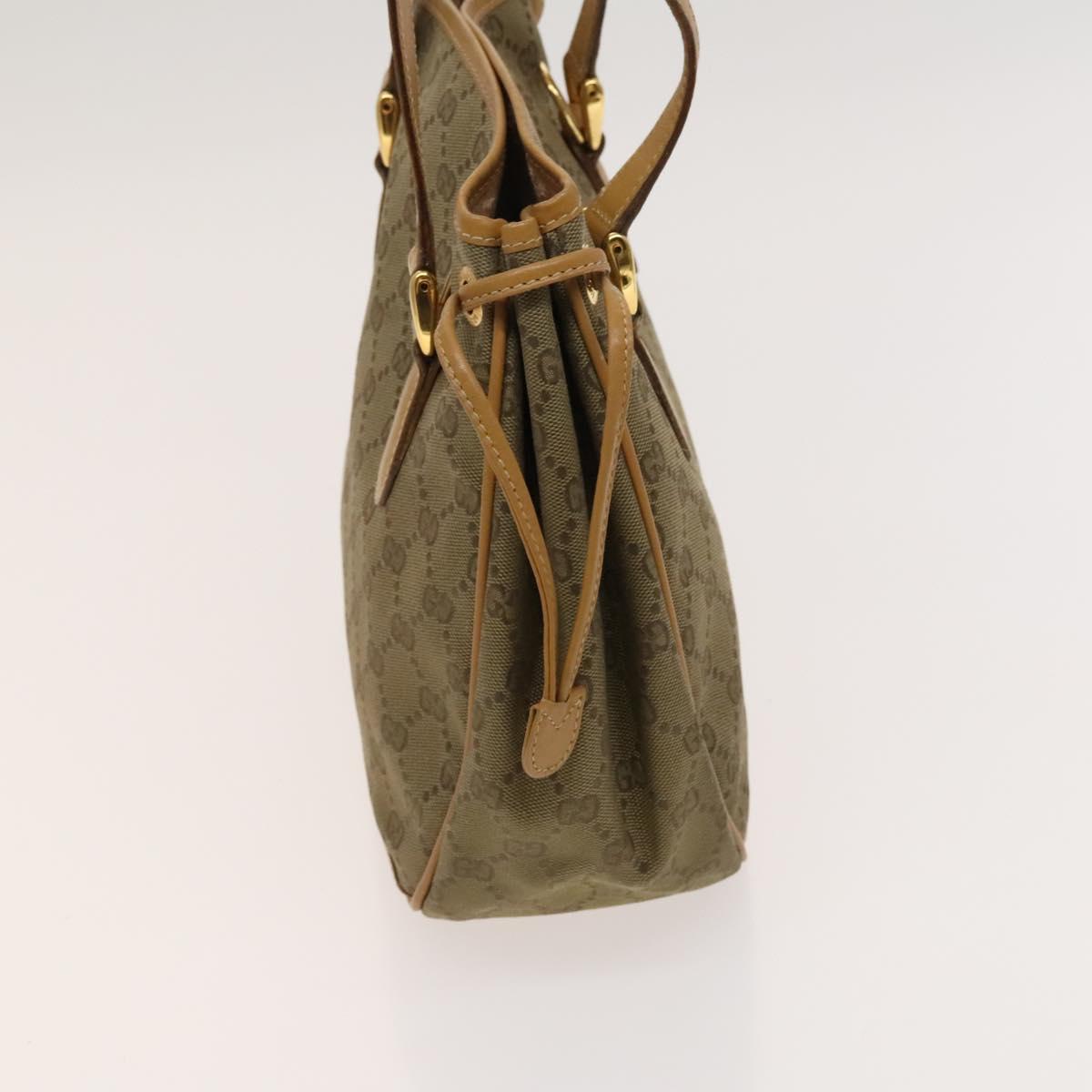 GUCCI GG Canvas Hand Bag 2way Beige Gold 000 3444 0282 Auth fm4624