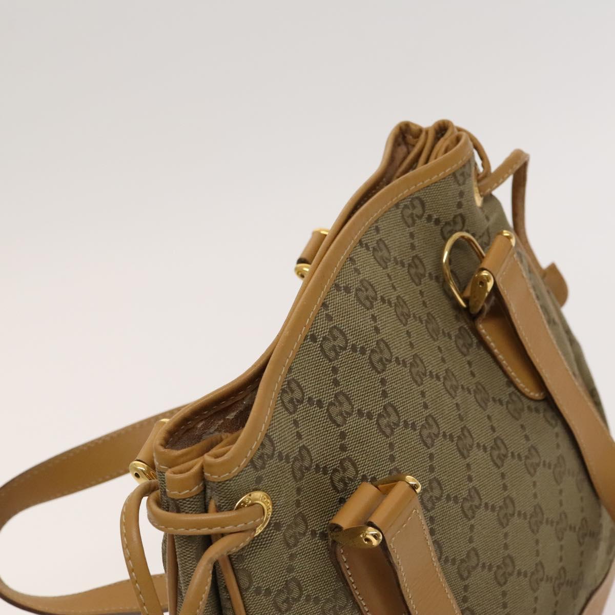 GUCCI GG Canvas Hand Bag 2way Beige Gold 000 3444 0282 Auth fm4624