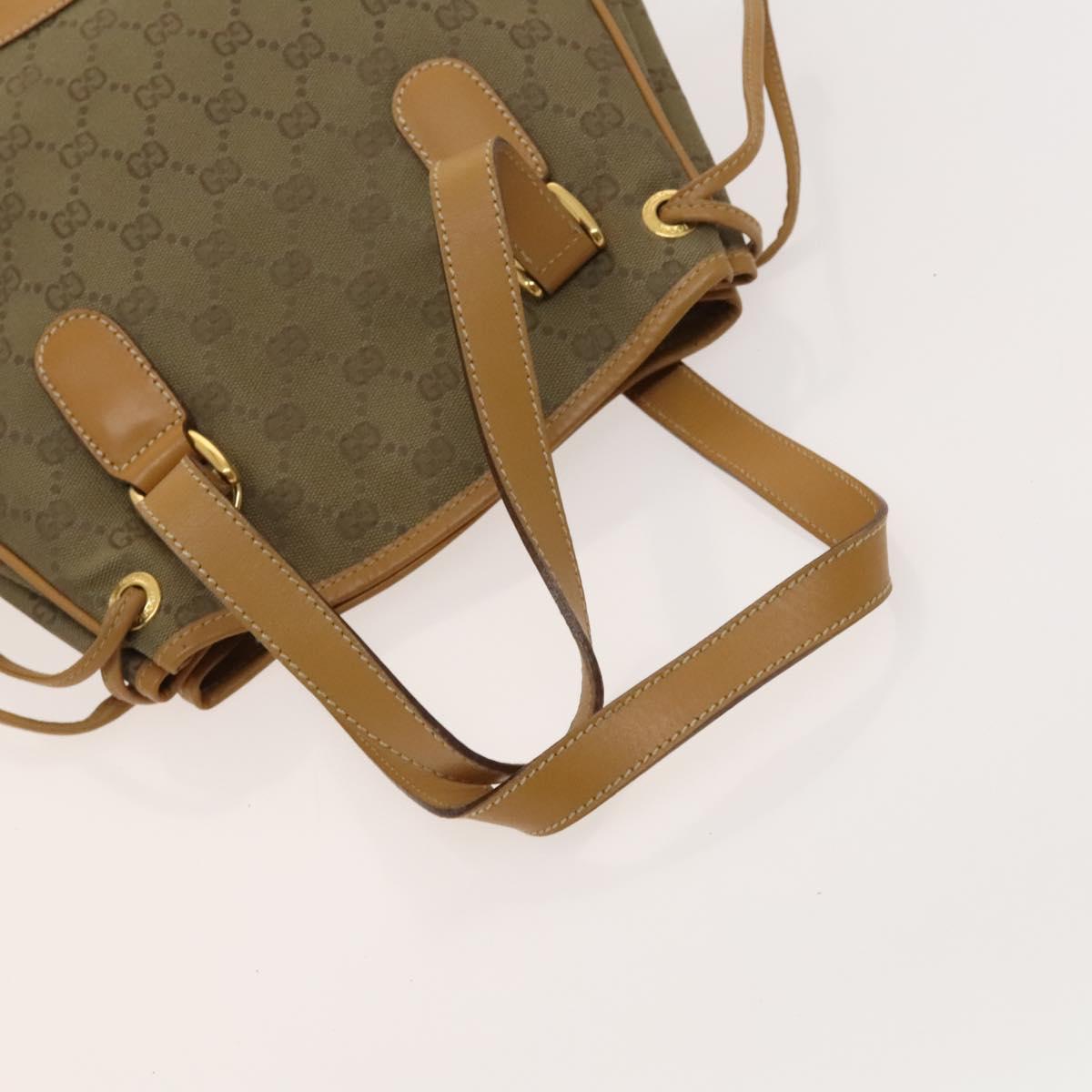 GUCCI GG Canvas Hand Bag 2way Beige Gold 000 3444 0282 Auth fm4624