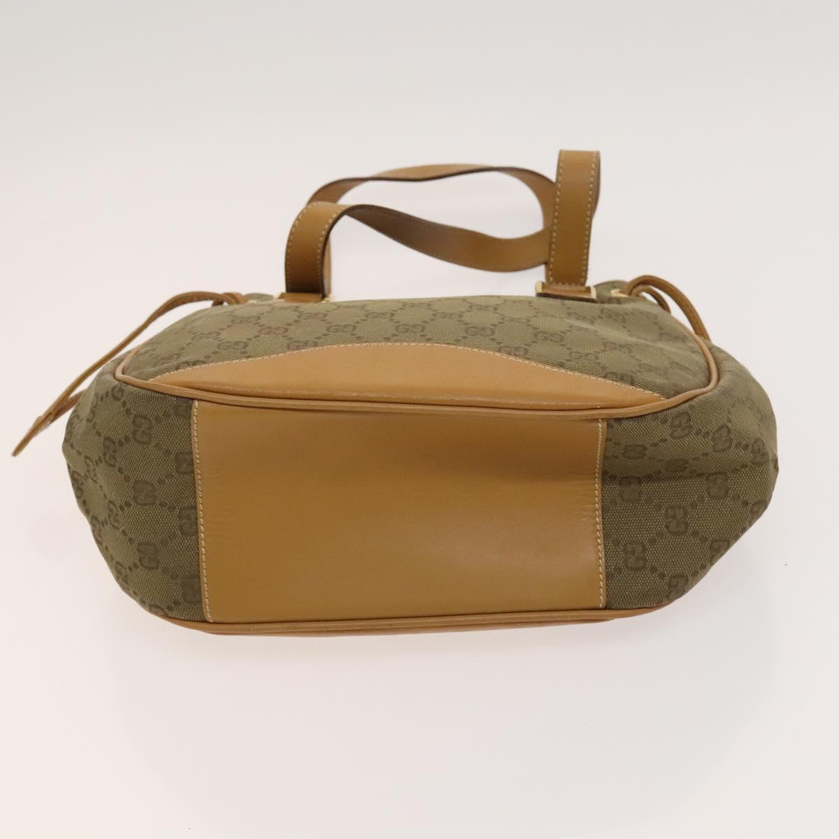 GUCCI GG Canvas Hand Bag 2way Beige Gold 000 3444 0282 Auth fm4624