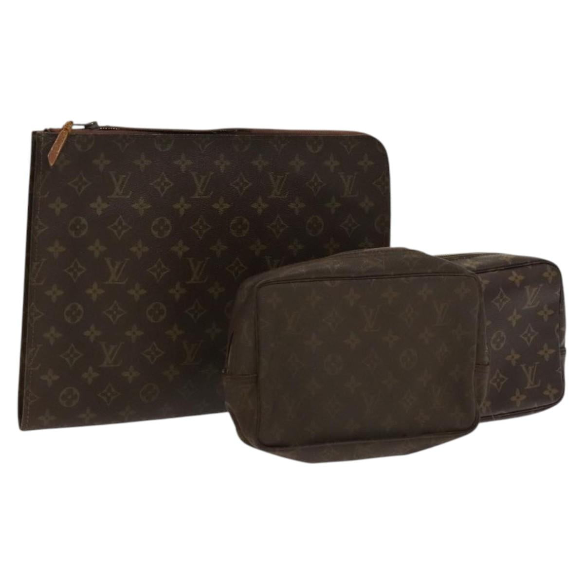 LOUIS VUITTON Monogram Clutch Bag 3Set LV Auth fm4628