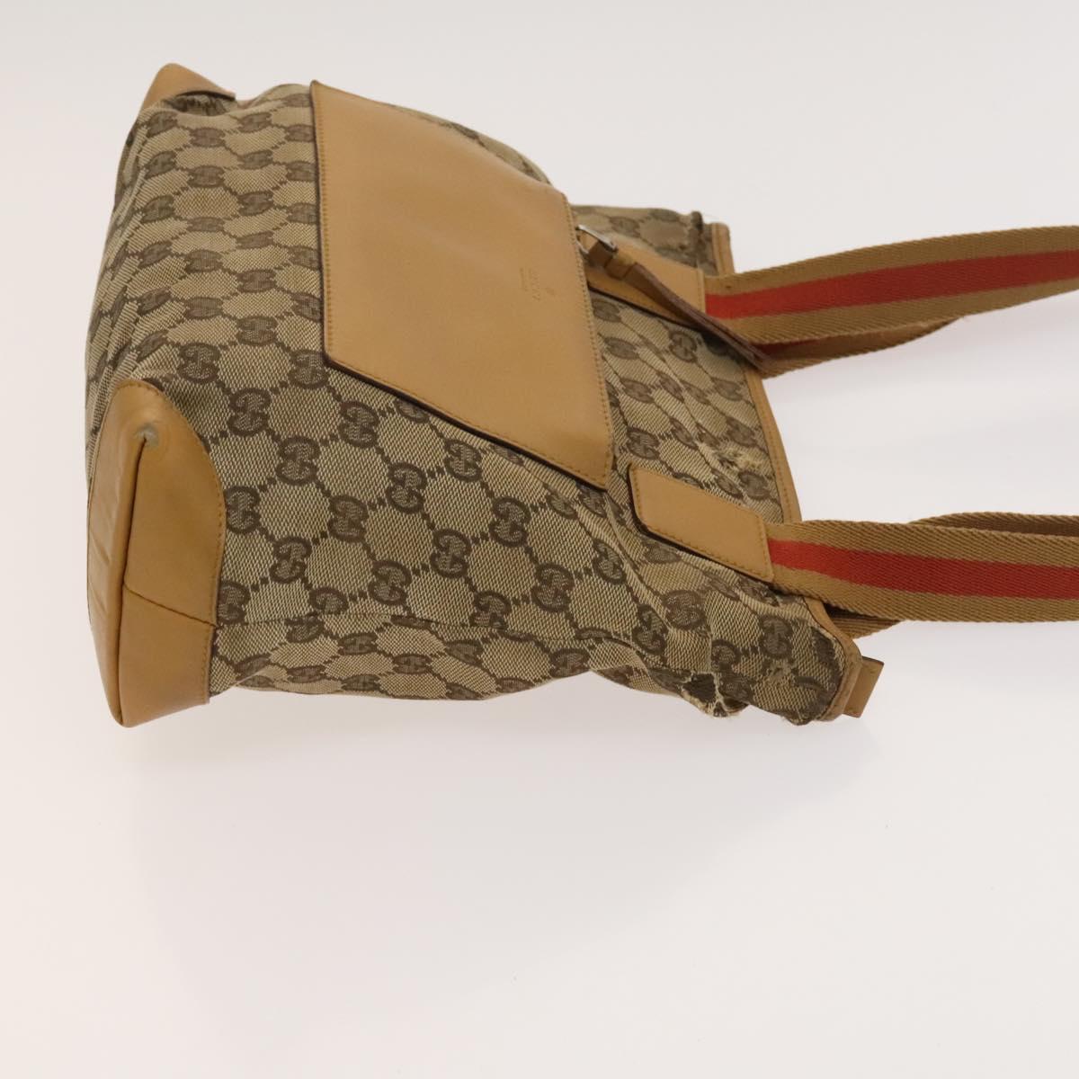 GUCCI GG Canvas Sherry Line Hand Bag 3Set Beige Black Red Auth fm4630