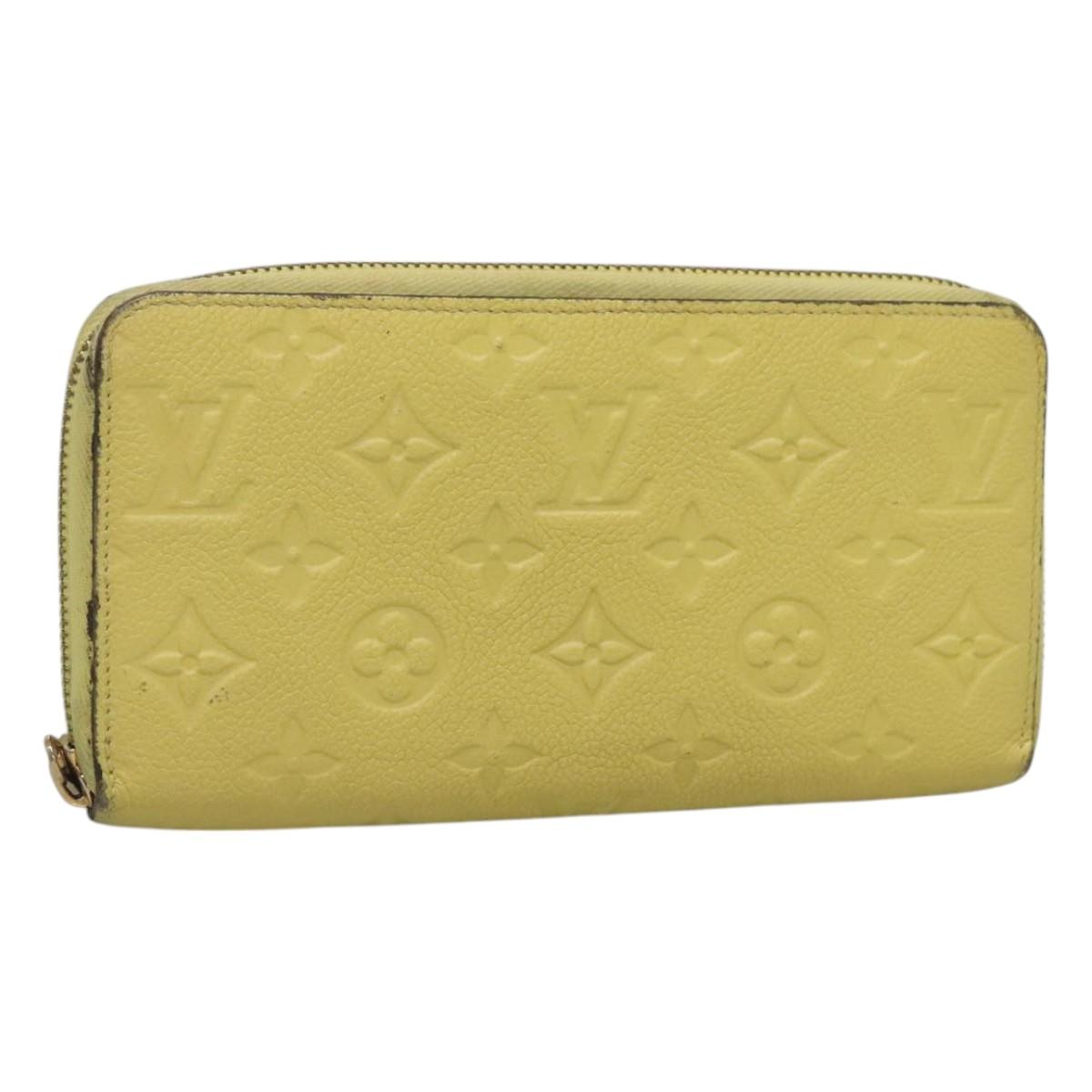 LOUIS VUITTON Monogram Empreinte Zippy Wallet Citrin M60572 LV Auth fm4645