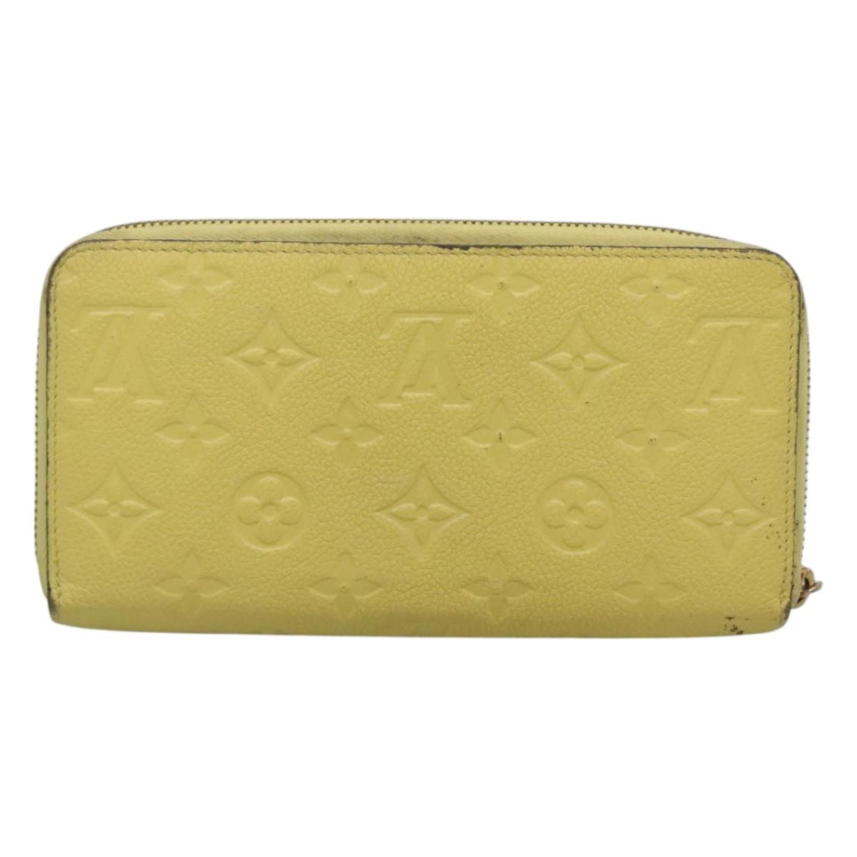LOUIS VUITTON Monogram Empreinte Zippy Wallet Citrin M60572 LV Auth fm4645