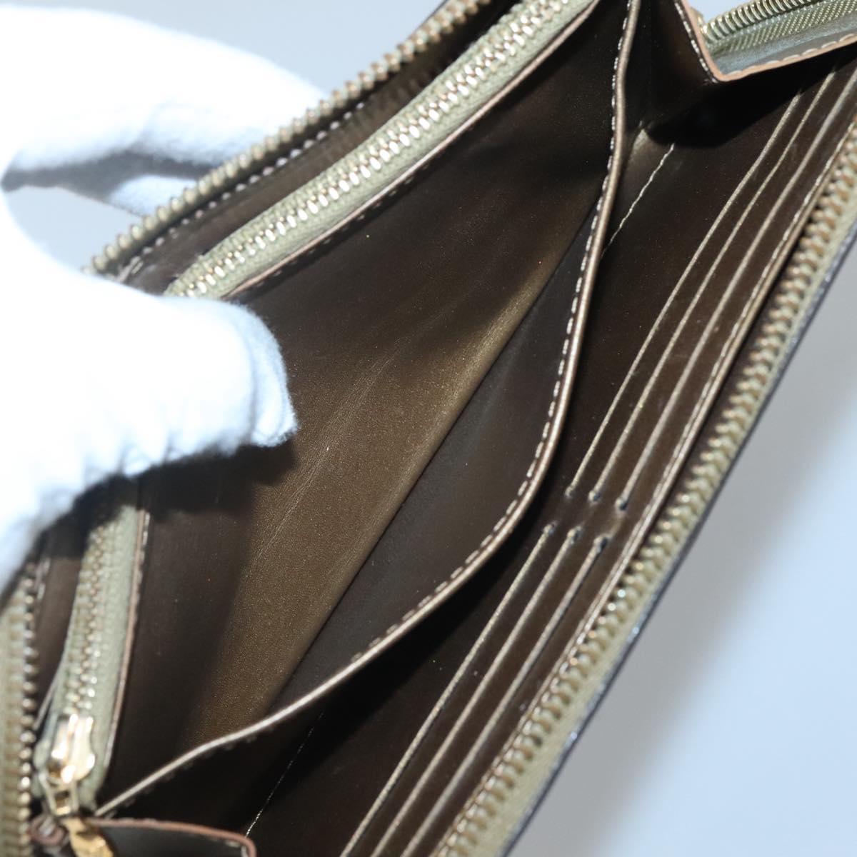 LOUIS VUITTON Suhari Zippy Wallet Leather Bronze M95701 LV Auth fm4650