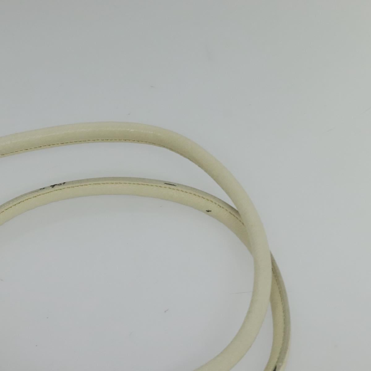 PRADA Shoulder Bag Canvas Silver White Auth fm4672