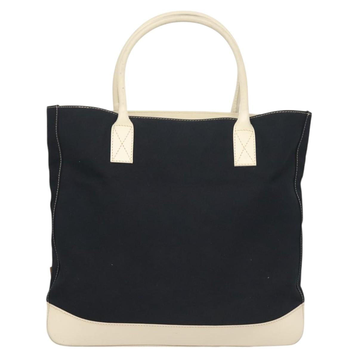 FENDI Tote Bag Canvas Leather Navy Auth fm4675