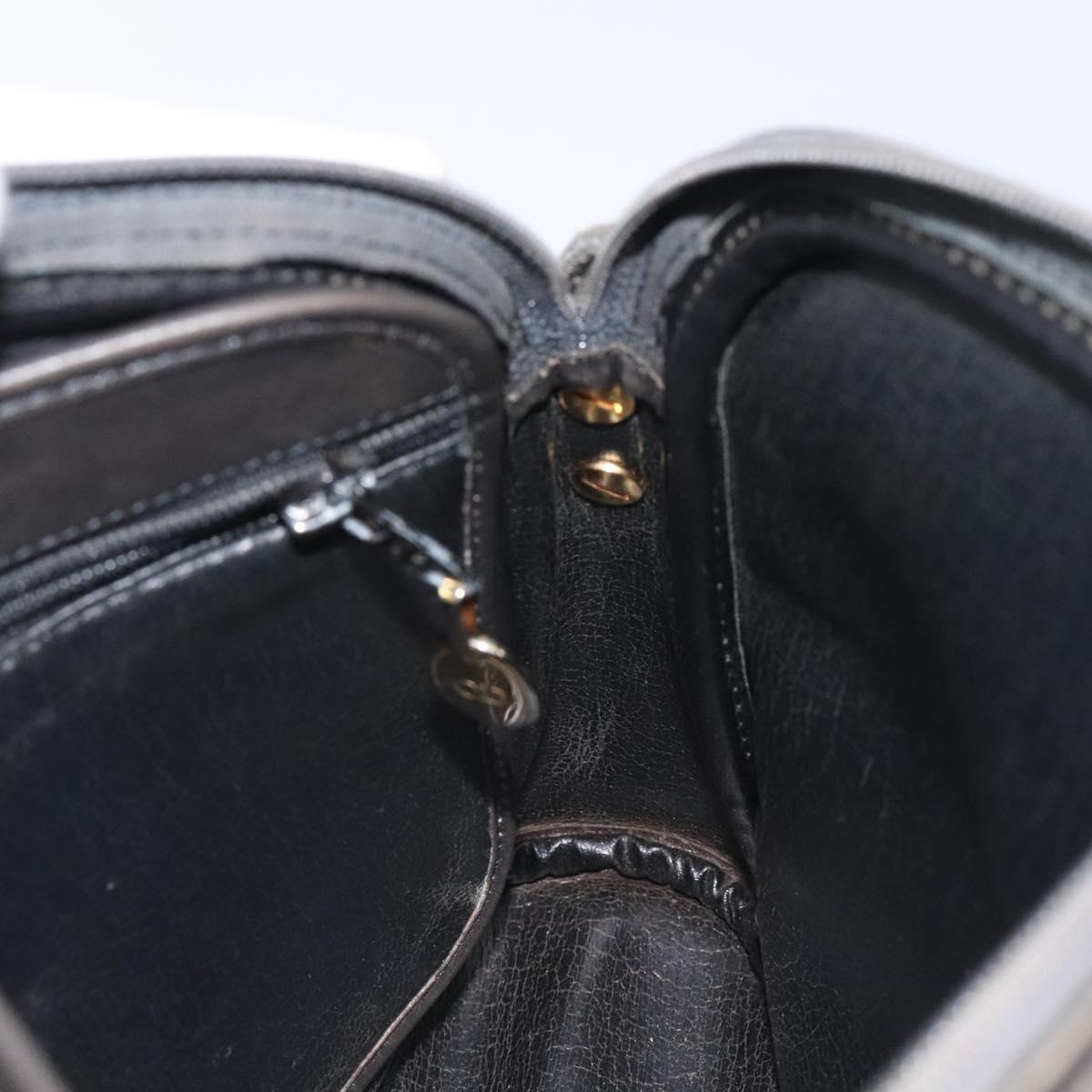 Christian Dior Shoulder Bag Leather Gray Gold Auth fm4687