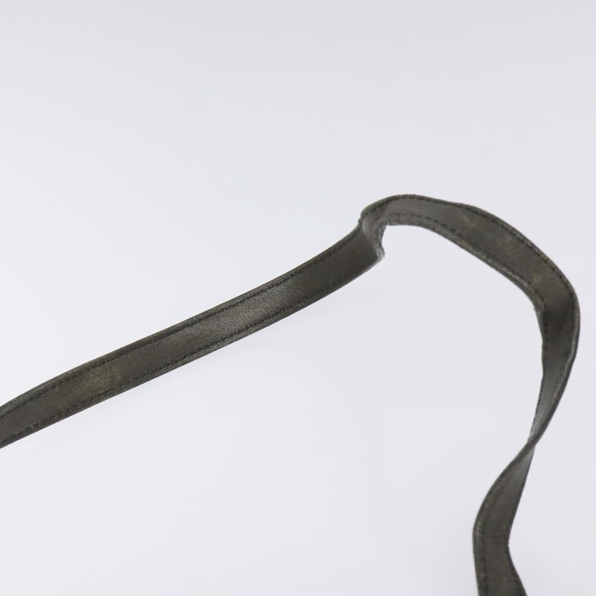 Christian Dior Shoulder Bag Leather Gray Gold Auth fm4687