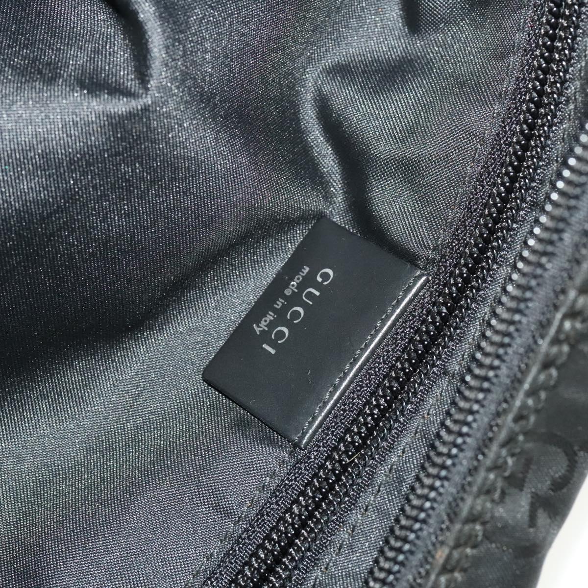 GUCCI GG Canvas Shoulder Bag Nylon Black Silver 012 0384 08 2123 Auth fm4703