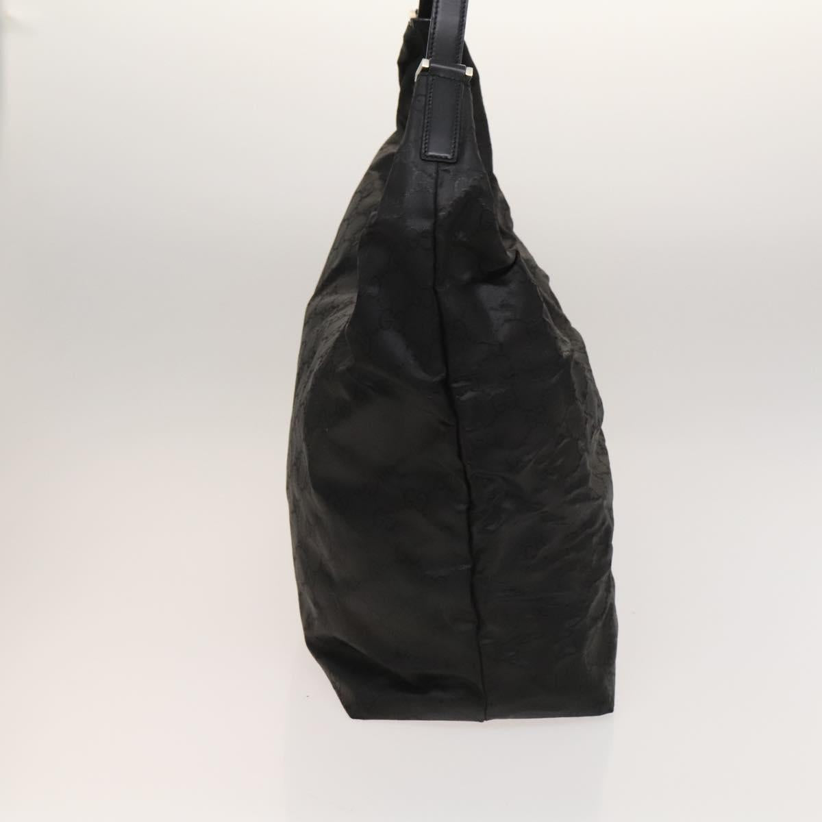 GUCCI GG Canvas Shoulder Bag Nylon Black Silver 012 0384 08 2123 Auth fm4703