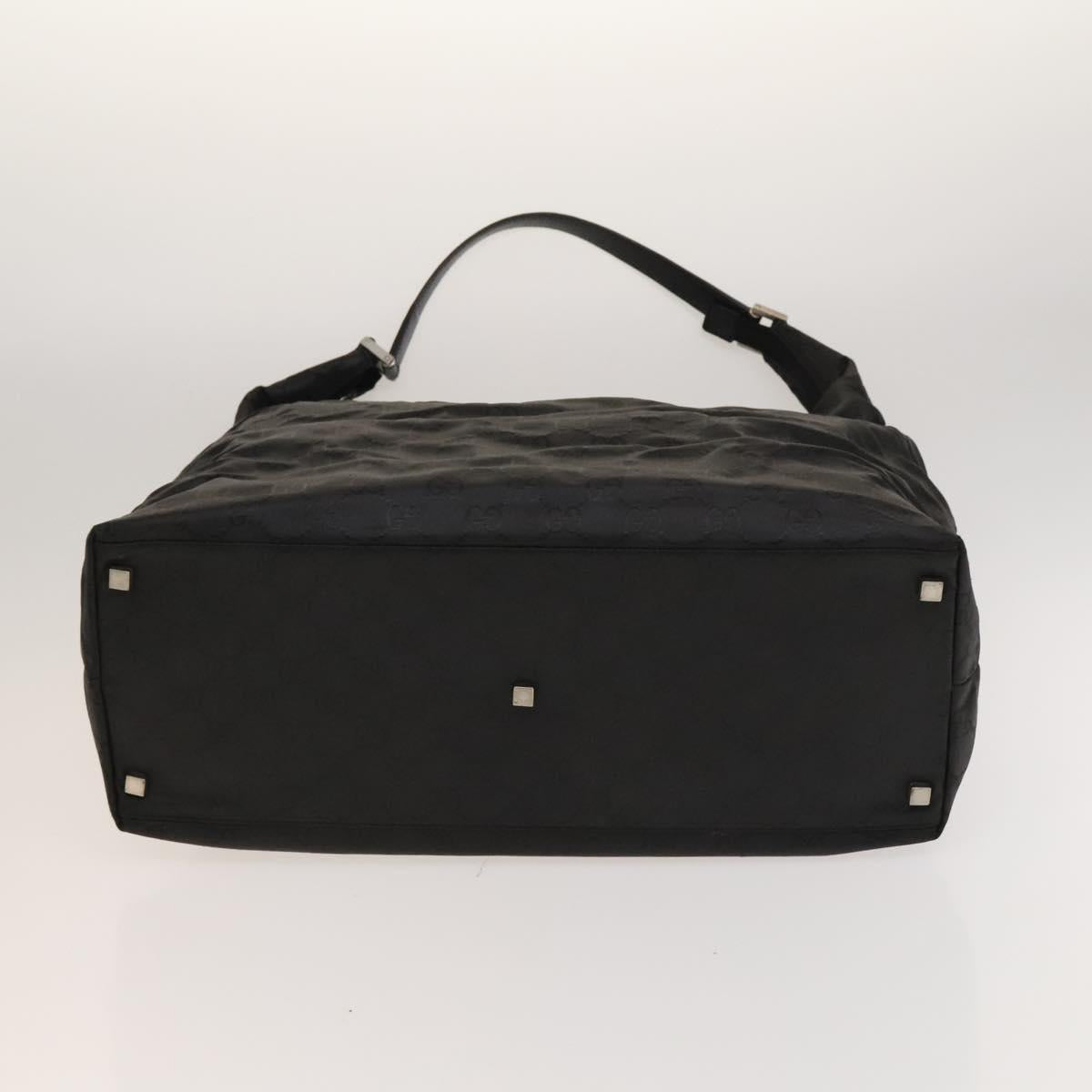 GUCCI GG Canvas Shoulder Bag Nylon Black Silver 012 0384 08 2123 Auth fm4703