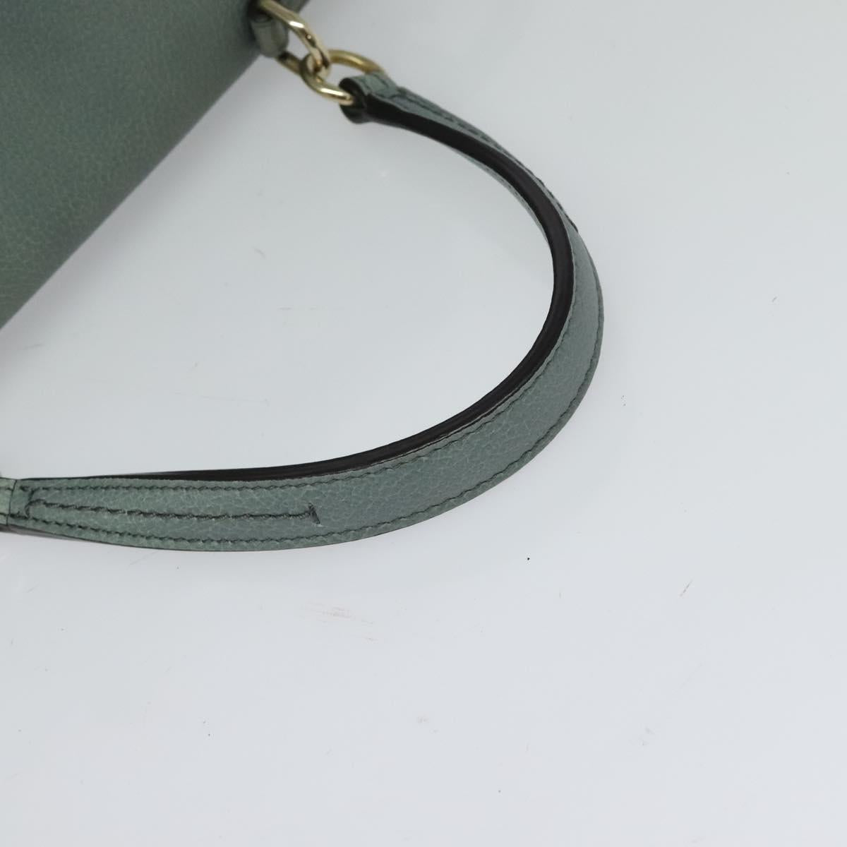 Chloe Fayday Hand Bag Leather 2way Green Gold Auth fm4705