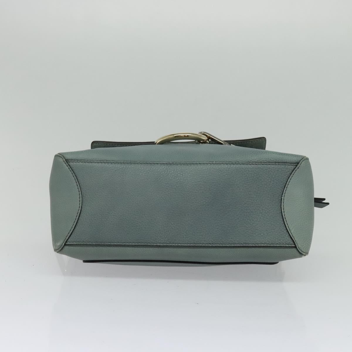 Chloe Fayday Hand Bag Leather 2way Green Gold Auth fm4705