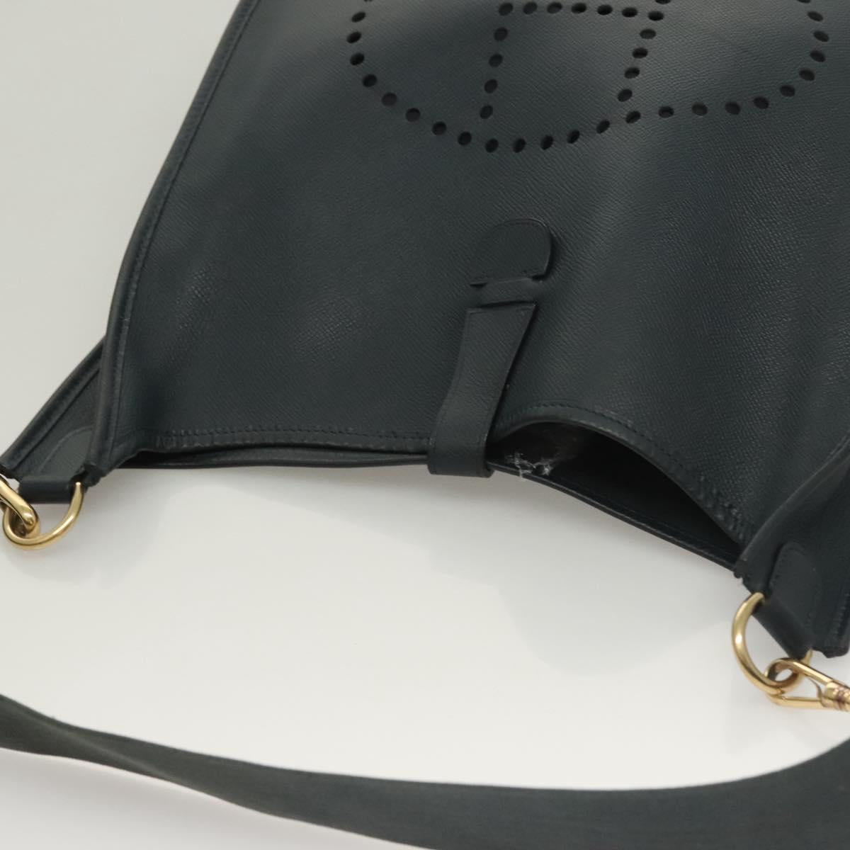 HERMES Evelyn 1 GM Shoulder Bag Courchevel Navy Auth fm4738